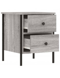 Comodini 2 pz Grigio Sonoma 40x42x50 cm in Legno Multistrato 2
