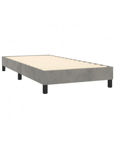 Giroletto a Molle con Materasso Grigio Scuro 100x200 cm Velluto