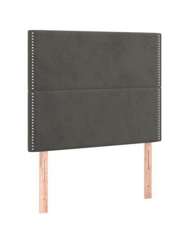 Giroletto a Molle con Materasso Grigio Scuro 100x200 cm Velluto