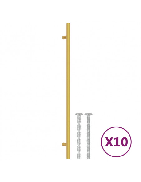 Maniglie per Mobili 10 pz Oro 320 mm in Acciaio Inox