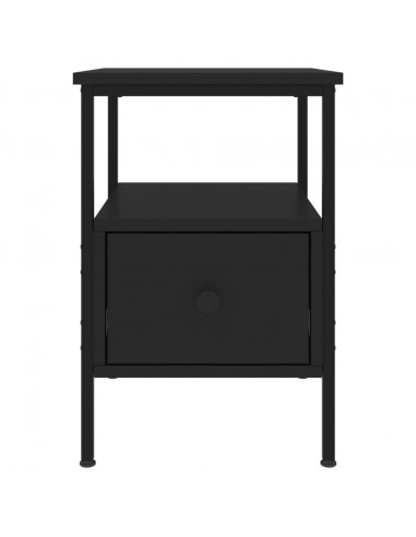 Comodini 2pz Neri 34x36x50 cm in Legno Multistrato