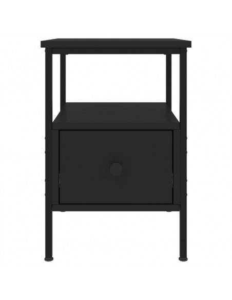 Comodini 2pz Neri 34x36x50 cm in Legno Multistrato