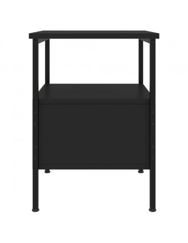 Comodini 2pz Neri 34x36x50 cm in Legno Multistrato