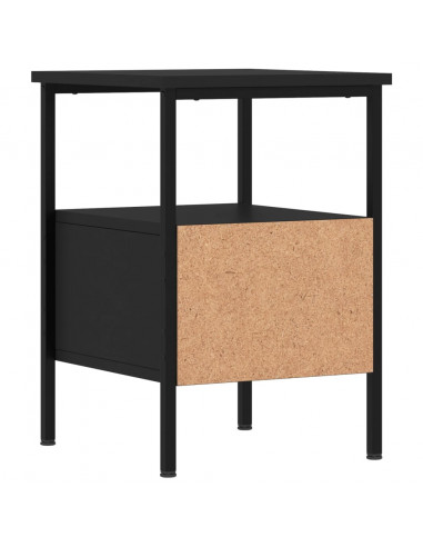 Comodini 2pz Neri 34x36x50 cm in Legno Multistrato