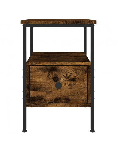 Comodini 2 pz Rovere Fumo 34x36x50 cm in Legno Multistrato