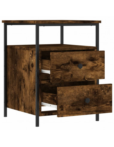 Comodini 2 pz Rovere Fumo 44x45x60 cm in Legno Multistrato