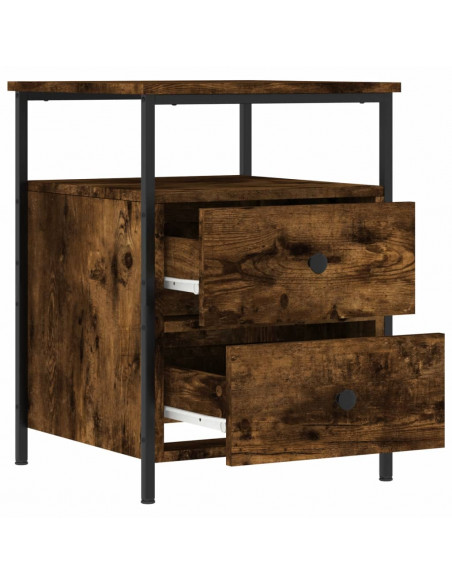 Comodini 2 pz Rovere Fumo 44x45x60 cm in Legno Multistrato