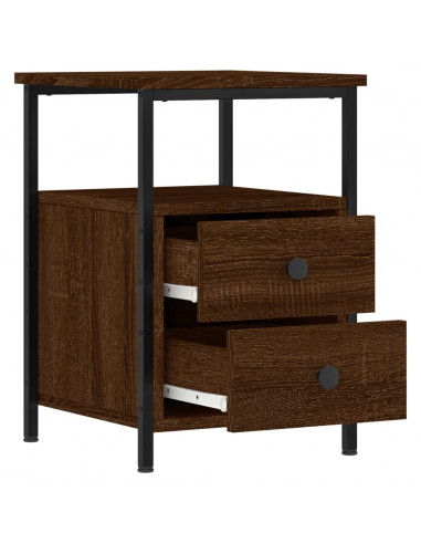 Comodini 2pz Rovere Marrone 34x35,5x50 cm in Legno Multistrato