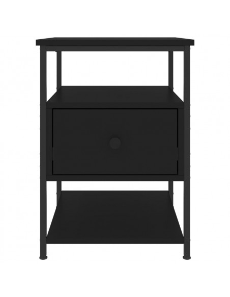 Comodini 2pz Neri 40x42x56 cm in Legno Multistrato