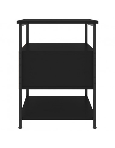 Comodini 2pz Neri 40x42x56 cm in Legno Multistrato