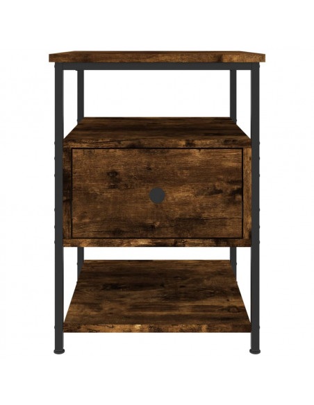 Comodini 2 pz Rovere Fumo 40x42x56 cm in Legno Multistrato