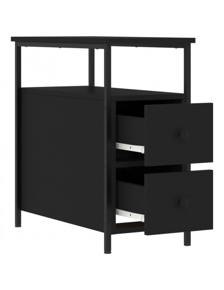 Comodini 2 pz Neri 30x60x60 cm in Legno Multistrato