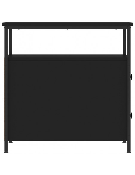 Comodini 2 pz Neri 30x60x60 cm in Legno Multistrato