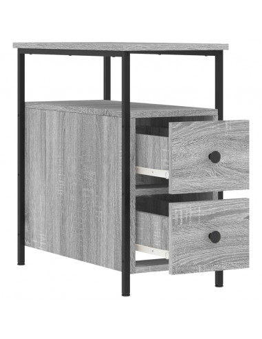 Comodini 2 pz Grigio Sonoma 30x60x60 cm in Legno Multistrato