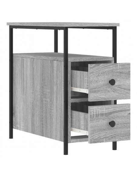 Comodini 2 pz Grigio Sonoma 30x60x60 cm in Legno Multistrato