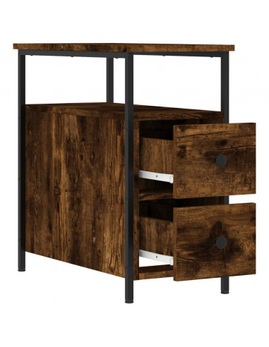 Comodini 2 pz Rovere Fumo 30x60x60 cm in Legno Multistrato