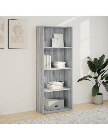 Libreria Grigio Sonoma 60x30x152 cm in Legno Multistrato