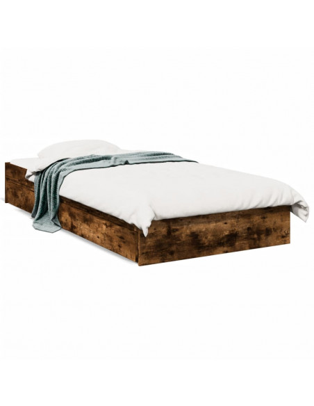 Giroletto con Cassetti Rovere Fumo 100x200 cm Legno Multistrato