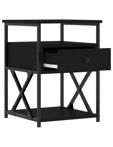 Comodini 2 pz Neri 40x42x55 cm in Legno Multistrato