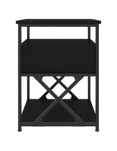 Comodini 2 pz Neri 40x42x55 cm in Legno Multistrato