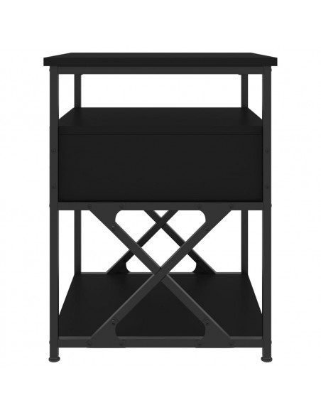 Comodini 2 pz Neri 40x42x55 cm in Legno Multistrato