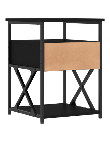 Comodini 2 pz Neri 40x42x55 cm in Legno Multistrato