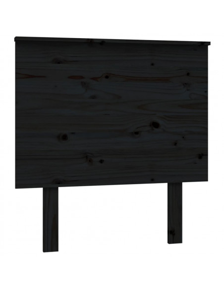 Testiera per Letto Nera 79x6x82,5 cm in Legno Massello di Pino
