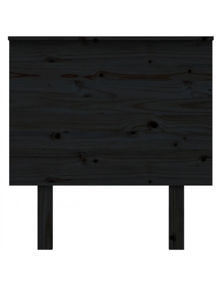 Testiera per Letto Nera 79x6x82,5 cm in Legno Massello di Pino
