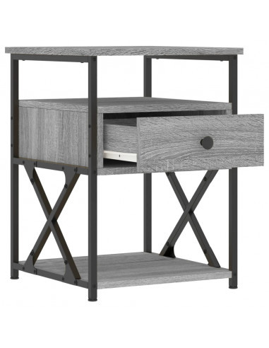 Comodini 2 pz Grigio Sonoma 40x42x55 cm in Legno Multistrato