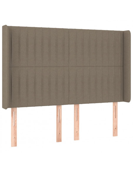 Testiera a LED Tortora 147x16x118/128 cm in Tessuto