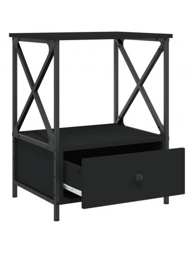 Comodini 2 pz Neri 50x41x65 cm in Legno Multistrato