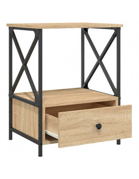 Comodini 2 pz Rovere Sonoma 50x41x65 cm in Legno Multistrato