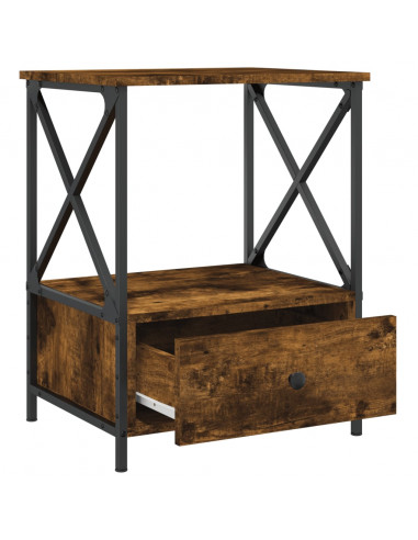 Comodini 2 pz Rovere Fumo 50x41x65 cm in Legno Multistrato