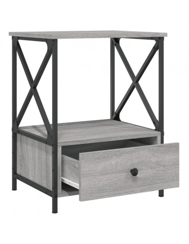 Comodini 2 pz Grigio Sonoma 50x41x65 cm in Legno Multistrato
