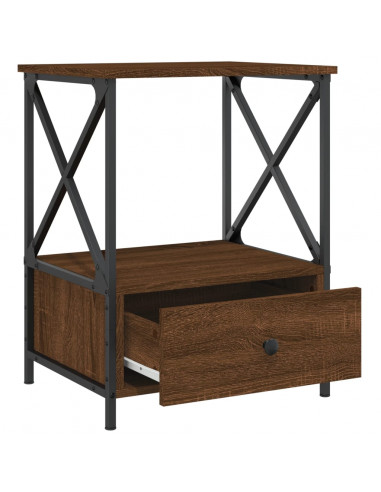 Comodini 2 pz Rovere Marrone 50x41x65 cm in Legno Multistrato