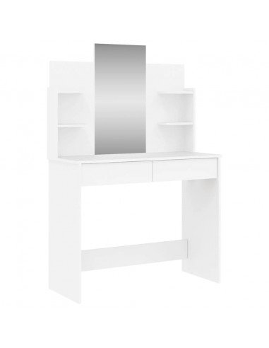 Toeletta con Specchio Bianco 96x39x142 cm