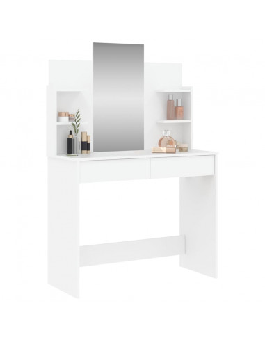 Toeletta con Specchio Bianco 96x39x142 cm