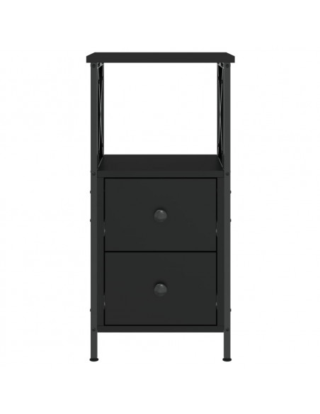 Comodini 2 pz Neri 34x35,5x70 cm in Legno Multistrato