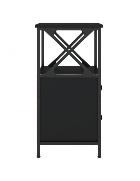 Comodini 2 pz Neri 34x35,5x70 cm in Legno Multistrato
