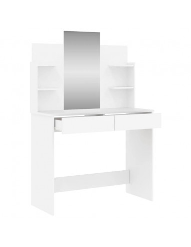 Toeletta con Specchio Bianco 96x39x142 cm