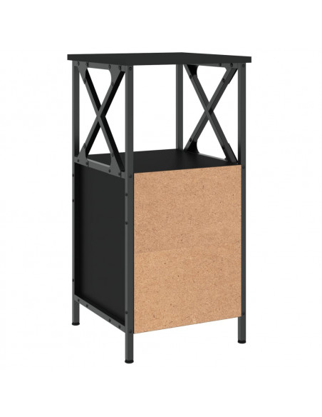 Comodini 2 pz Neri 34x35,5x70 cm in Legno Multistrato