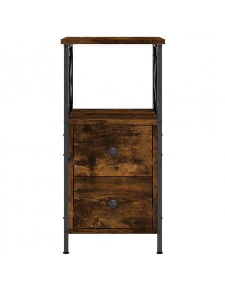 Comodini 2 pz Rovere Fumo 34x35,5x70 cm in Legno Multistrato