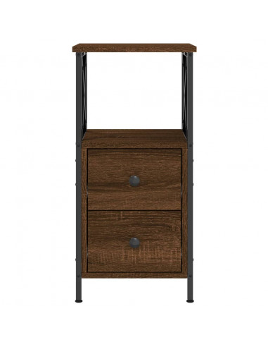Comodini 2 pz Rovere Marrone 34x35,5x70 cm in Legno Multistrato