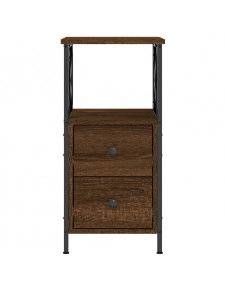 Comodini 2 pz Rovere Marrone 34x35,5x70 cm in Legno Multistrato