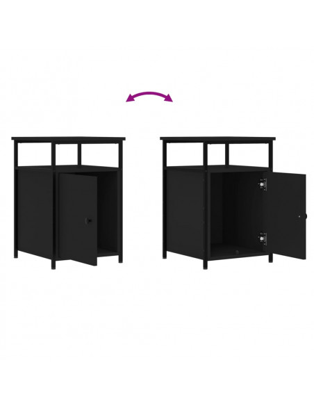 Comodini 2 pz Neri 40x42x60 cm in Legno Multistrato