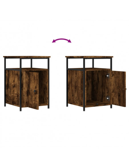 Comodini 2 pz Rovere Fumo 40x42x60 cm in Legno Multistrato