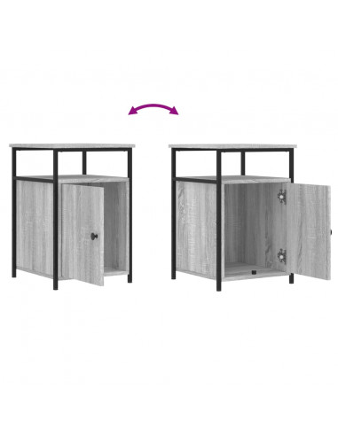 Comodini 2 pz Grigio Sonoma 40x42x60 cm in Legno Multistrato