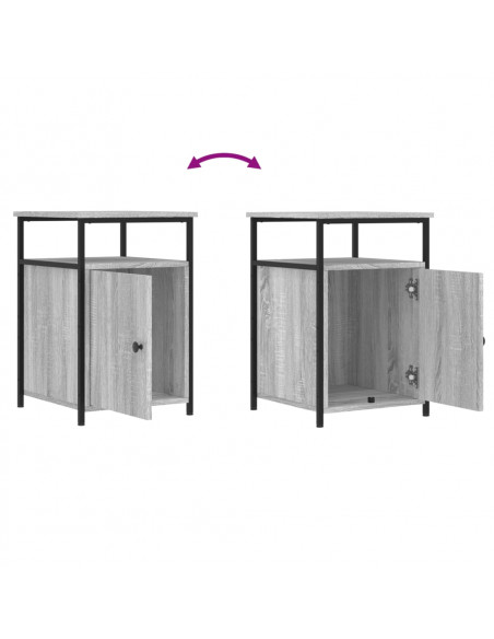 Comodini 2 pz Grigio Sonoma 40x42x60 cm in Legno Multistrato