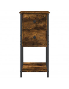 Comodini 2 pz Rovere Fumo 32x42x70 cm in Legno Multistrato 2