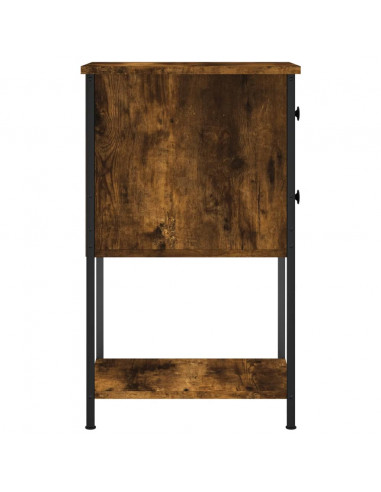 Comodini 2 pz Rovere Fumo 32x42x70 cm in Legno Multistrato